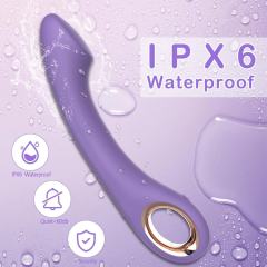 8.27" Purple Rechargeable Waterproof Silicone Curved G-Spot Vibrator – 10 Vibrating Modes