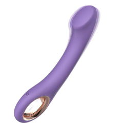 8.27" Purple Rechargeable Waterproof Silicone Curved G-Spot Vibrator – 10 Vibrating Modes