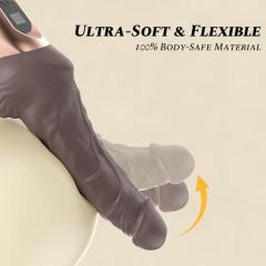 9.85" Brown Rechargeable Waterproof Silicone Thrusting Realistic Vibrator – 9 Vibrating + 9 Thrusting Modes