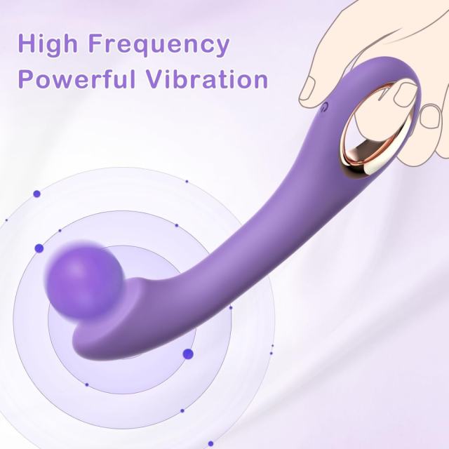 8.27" Purple Rechargeable Waterproof Silicone Curved G-Spot Vibrator – 10 Vibrating Modes