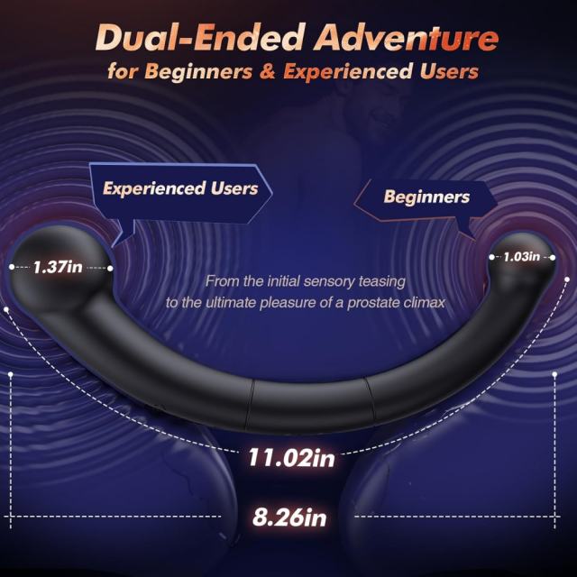 7.29" Black Rechargeable Waterproof Silicone Vibrating Anal Toy – 10 Vibrating Modes