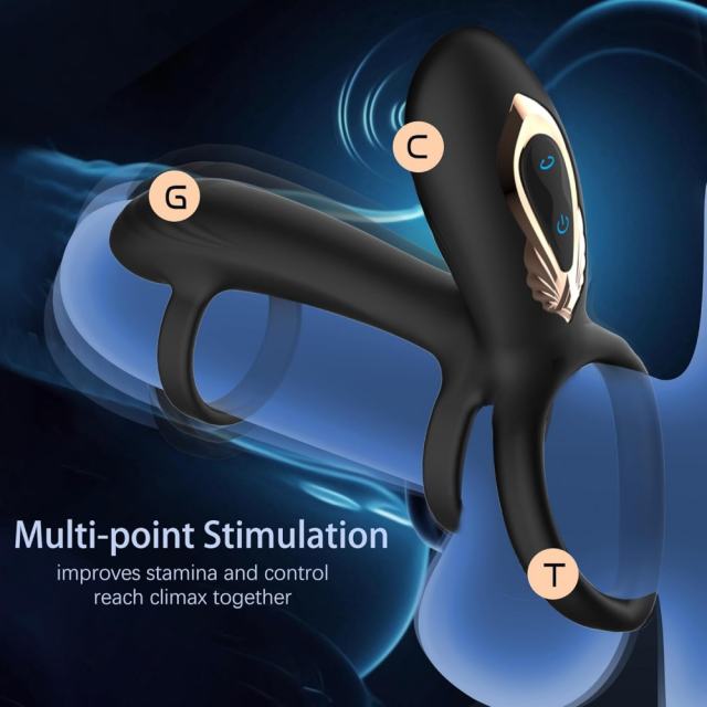 4.73" Black Rechargeable Waterproof Silicone Remote-Controlled Rotating Prostate Massager – 10 Vibrating + 10 Rotating Modes