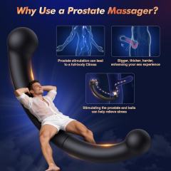7.29" Black Rechargeable Waterproof Silicone Vibrating Anal Toy – 10 Vibrating Modes