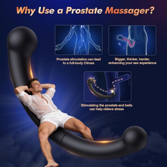 7.29" Black Rechargeable Waterproof Silicone Vibrating Anal Toy – 10 Vibrating Modes