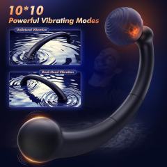 7.29" Black Rechargeable Waterproof Silicone Vibrating Anal Toy – 10 Vibrating Modes