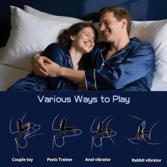 4.73" Black Rechargeable Waterproof Silicone Remote-Controlled Rotating Prostate Massager – 10 Vibrating + 10 Rotating Modes