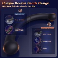 7.29" Black Rechargeable Waterproof Silicone Vibrating Anal Toy – 10 Vibrating Modes