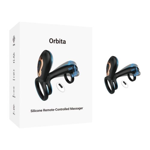 4.73" Black Rechargeable Waterproof Silicone Remote-Controlled Rotating Prostate Massager – 10 Vibrating + 10 Rotating Modes