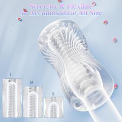 4.93" Clear Waterproof TPE Male Masturbator – Textured Inner Channel