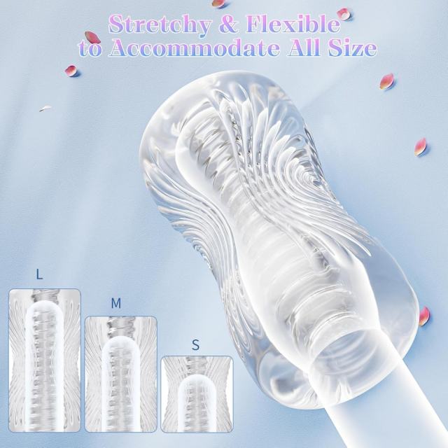 4.93" Clear Waterproof TPE Male Masturbator – Textured Inner Channel
