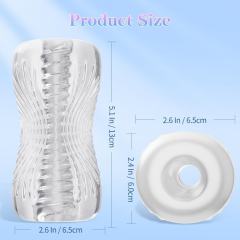 4.93" Clear Waterproof TPE Male Masturbator – Textured Inner Channel
