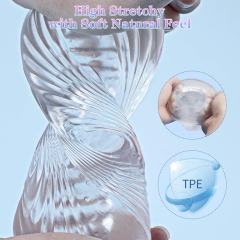 4.93" Clear Waterproof TPE Male Masturbator – Textured Inner Channel