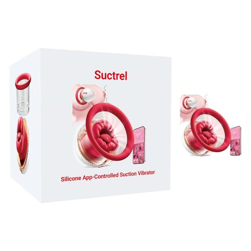 3.66" Red & White Rechargeable Waterproof Silicone App-Controlled Biting & Suction Vibrator – 9 Vibrating + 9 Biting + 3 Suction Modes