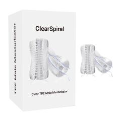 4.93" Clear Waterproof TPE Male Masturbator – Textured Inner Channel
