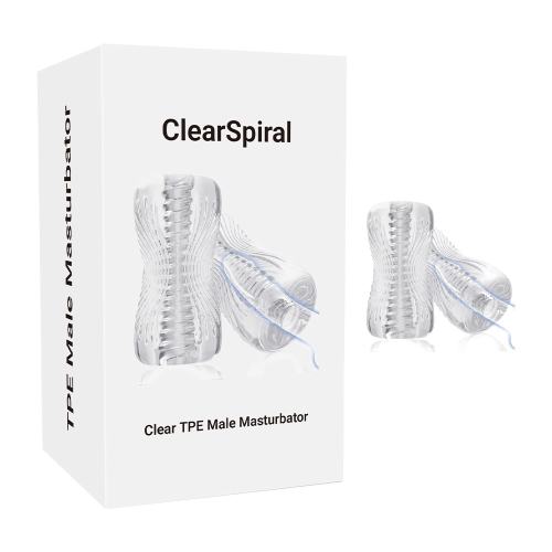 4.93" Clear Waterproof TPE Male Masturbator – Textured Inner Channel