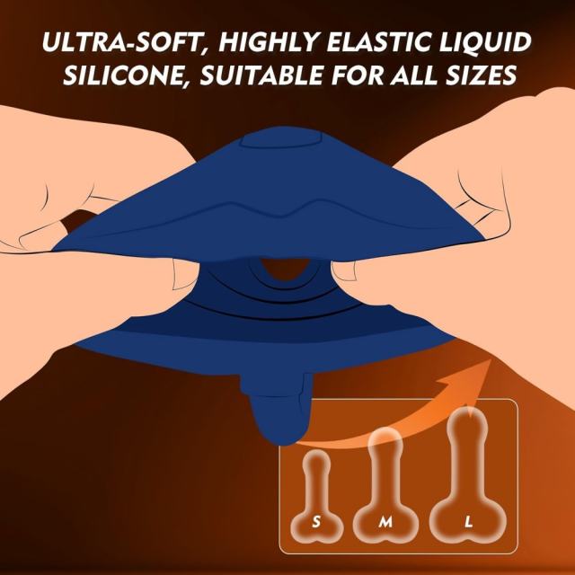 3.94" Dark Blue Rechargeable Waterproof Silicone Flexible Wearable Vibrator – 10 Vibrating Modes