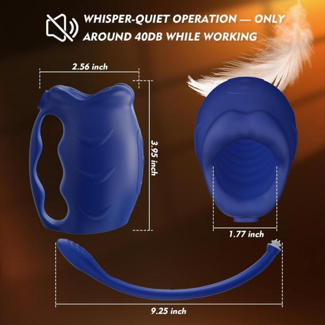 3.94" Dark Blue Rechargeable Waterproof Silicone Flexible Wearable Vibrator – 10 Vibrating Modes