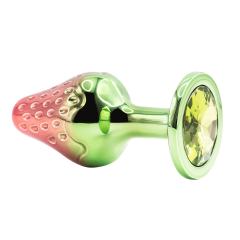 3-Piece Pink & Green Waterproof Metal Jeweled Anal Plug Set – Small, Medium & Large Sizes