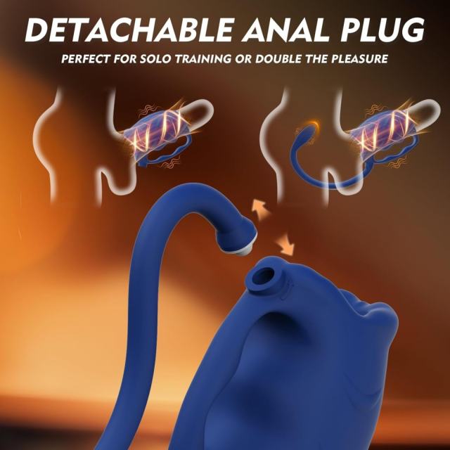 3.94" Dark Blue Rechargeable Waterproof Silicone Flexible Wearable Vibrator – 10 Vibrating Modes
