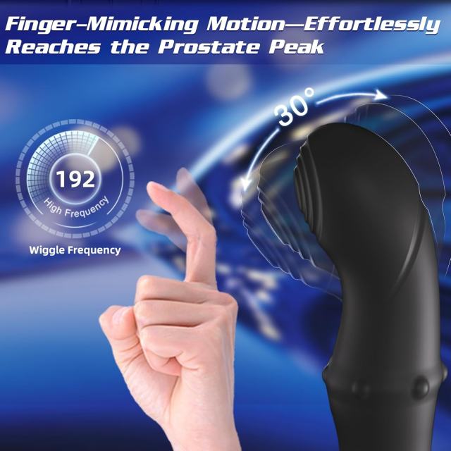 6.11" Black Rechargeable Waterproof Silicone Remote-Controlled Beads Motion Prostate Massager – 9 Vibrating + 9 Wiggling + 9 Beads Motion Modes