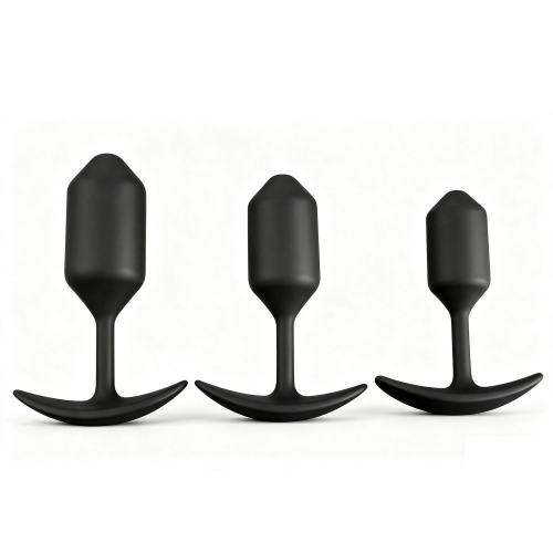 3-Piece Black Waterproof Silicone Butt Plug Set – Small, Medium & Large Sizes