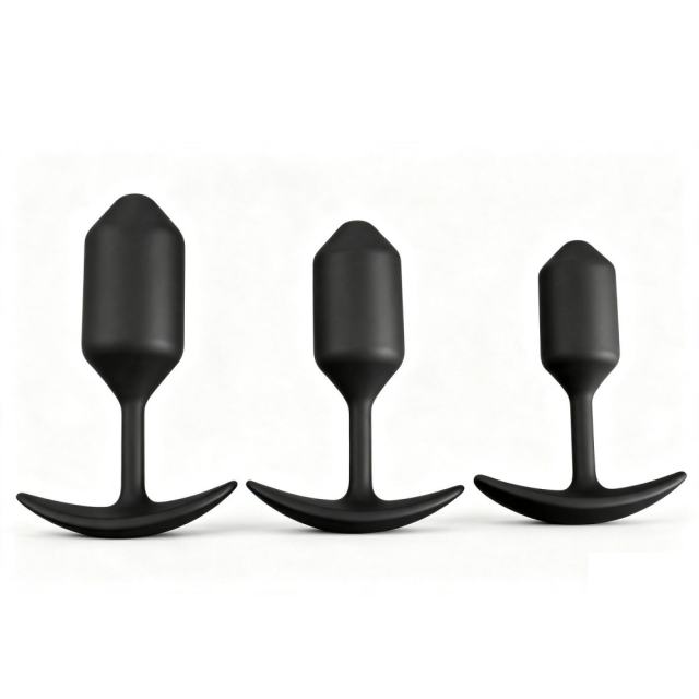 3-Piece Black Waterproof Silicone Butt Plug Set – Small, Medium & Large Sizes