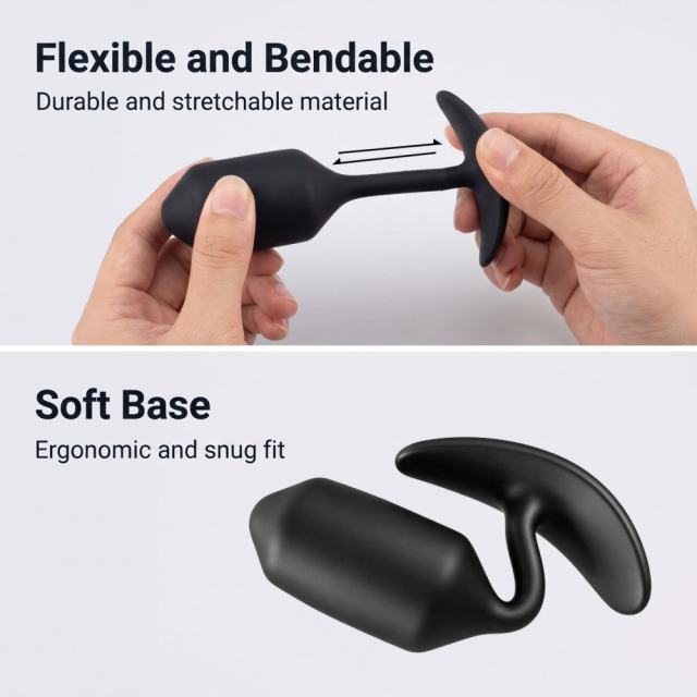3-Piece Black Waterproof Silicone Butt Plug Set – Small, Medium & Large Sizes