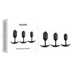 3-Piece Black Waterproof Silicone Butt Plug Set – Small, Medium &amp; Large Sizes