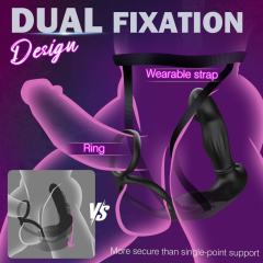 5.71" Black Rechargeable Waterproof Silicone App-Controlled Thrusting Prostate Massager – 9 Vibrating + 9 Thrusting Modes