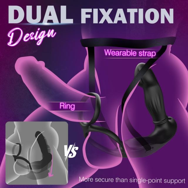 5.71" Black Rechargeable Waterproof Silicone App-Controlled Thrusting Prostate Massager – 9 Vibrating + 9 Thrusting Modes