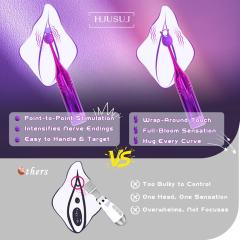 4.93" Purple Rechargeable Waterproof Silicone Vibrator with 2 Interchangeable Attachments – 10 Vibrating Modes