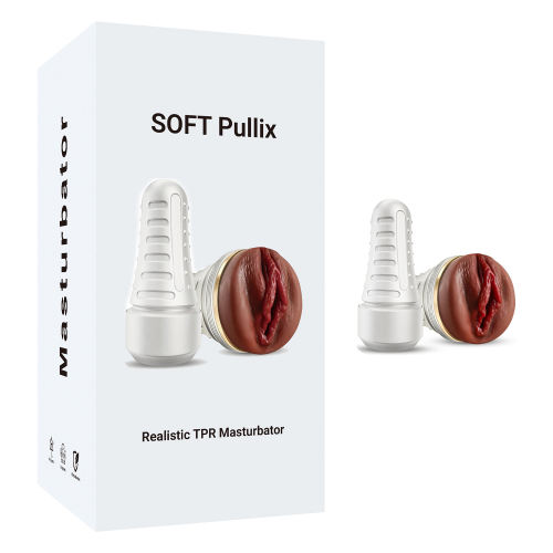 Customizable 8.67" White & Brown Waterproof TPR Male Masturbator – 7.88" Inner Channel