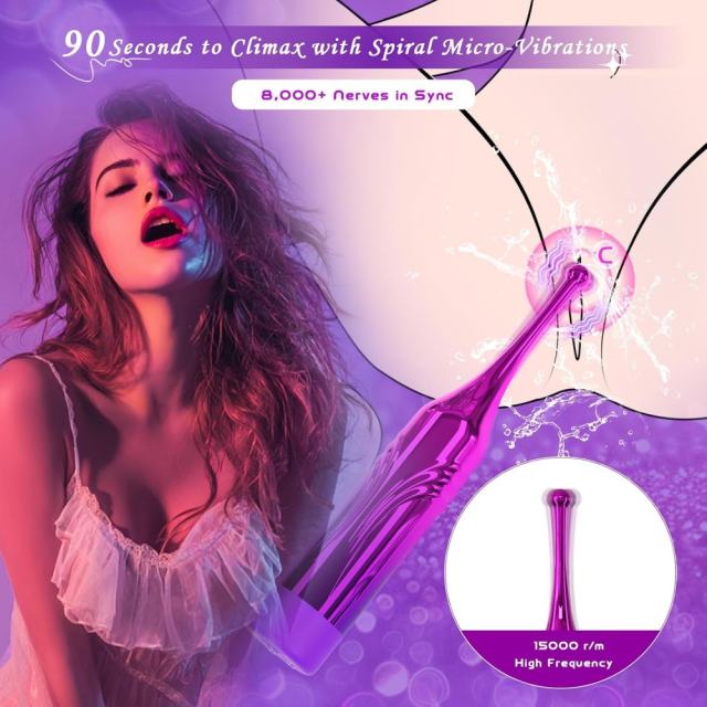 4.93" Purple Rechargeable Waterproof Silicone Vibrator with 2 Interchangeable Attachments – 10 Vibrating Modes