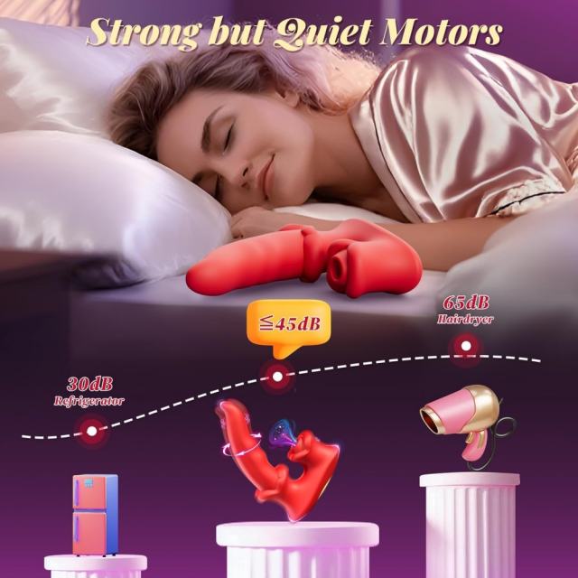 7.09" Red Rechargeable Waterproof Silicone Rotating Suction Rabbit Vibrator – 10 Vibrating + 10 Suction + 10 Rotating Modes