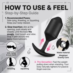 3-Piece Black Waterproof Silicone Butt Plug Set – Small, Medium & Large Sizes