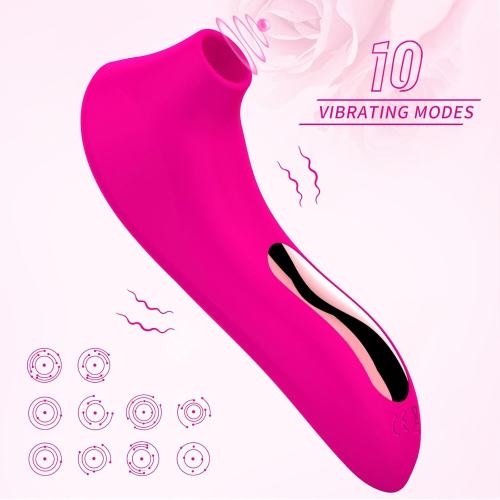 4.73" Magenta Rechargeable Waterproof Silicone Clitoral Suction Stimulator – 7 Suction Modes