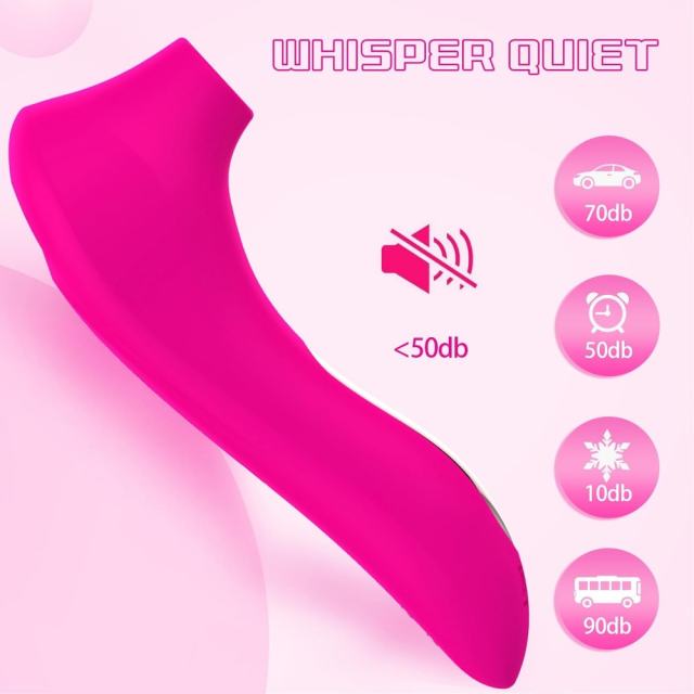 4.73" Magenta Rechargeable Waterproof Silicone Clitoral Suction Stimulator – 7 Suction Modes