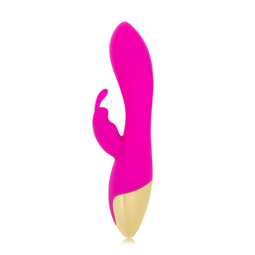 7.60" Magenta & Gold Rechargeable Waterproof Silicone Rabbit Vibrator – 10 Vibrating Modes