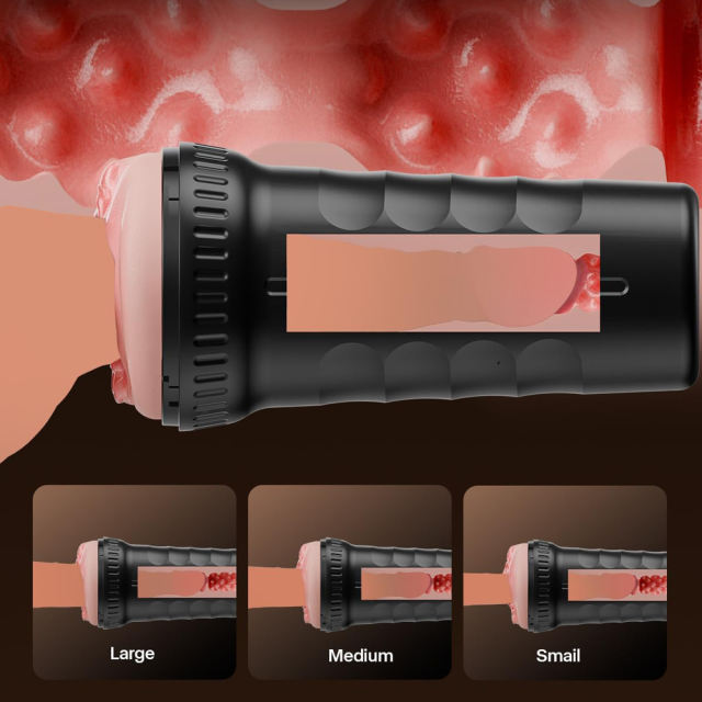 7.80" Flesh & Black Waterproof TPE + ABS Male Masturbator – 6.70" Inner Channel