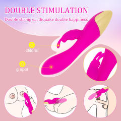 7.60" Magenta & Gold Rechargeable Waterproof Silicone Rabbit Vibrator – 10 Vibrating Modes
