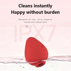 Red Rechargeable Waterproof Silicone Clitoral Suction Stimulator – 5 Suction Modes