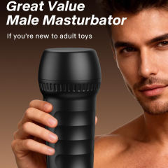 7.80" Flesh & Black Waterproof TPE + ABS Male Masturbator – 6.70" Inner Channel