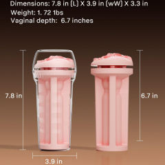 7.80" Flesh & Black Waterproof TPE + ABS Male Masturbator – 6.70" Inner Channel