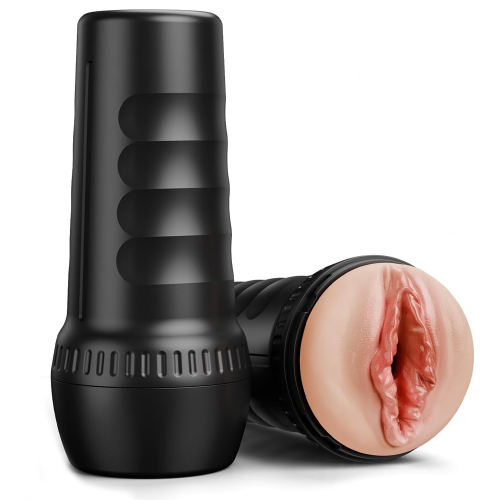 7.80" Flesh & Black Waterproof TPE + ABS Male Masturbator – 6.70" Inner Channel