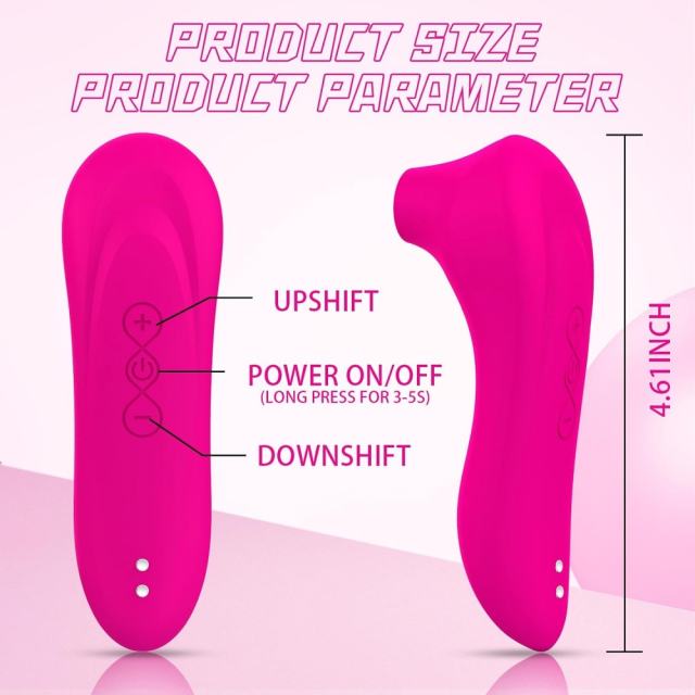 4.73" Magenta Rechargeable Waterproof Silicone Clitoral Suction Stimulator – 7 Suction Modes