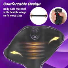 7.09" Black Rechargeable Waterproof Silicone Tapping Vibrator with Silicone Ring – 10 Vibrating + 5 Tapping Modes