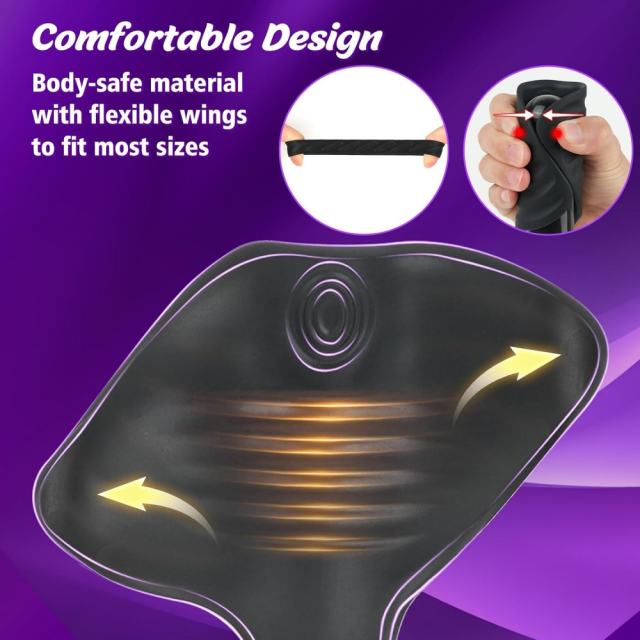 7.09" Black Rechargeable Waterproof Silicone Tapping Vibrator with Silicone Ring – 10 Vibrating + 5 Tapping Modes