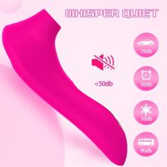 4.73" Magenta Rechargeable Waterproof Silicone Clitoral Suction Stimulator – 7 Suction Modes