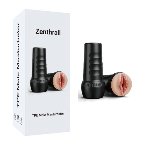 Customizable 7.80" Flesh & Black Waterproof TPE + ABS Male Masturbator – 6.70" Inner Channel