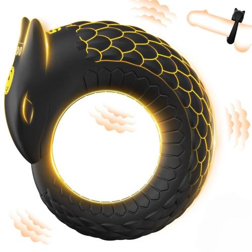 Customizable 3.47" Black Rechargeable Waterproof Silicone Vibrating Cock Ring – 10 Vibrating Modes